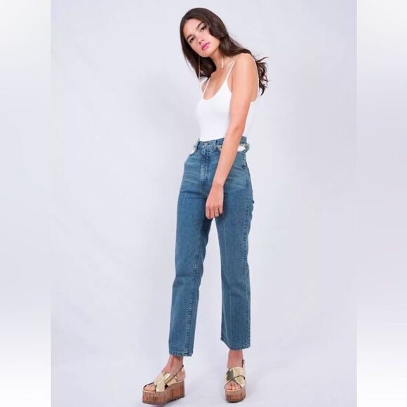 Rachel Comey cut out High-Waisted Blue Denim Jeans, US4 - Picture 7 of 14